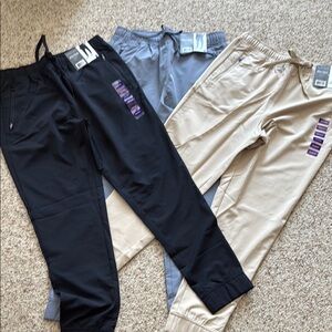 Mens M Casual Jogger Pants set of 3- Black, Gray, Tan